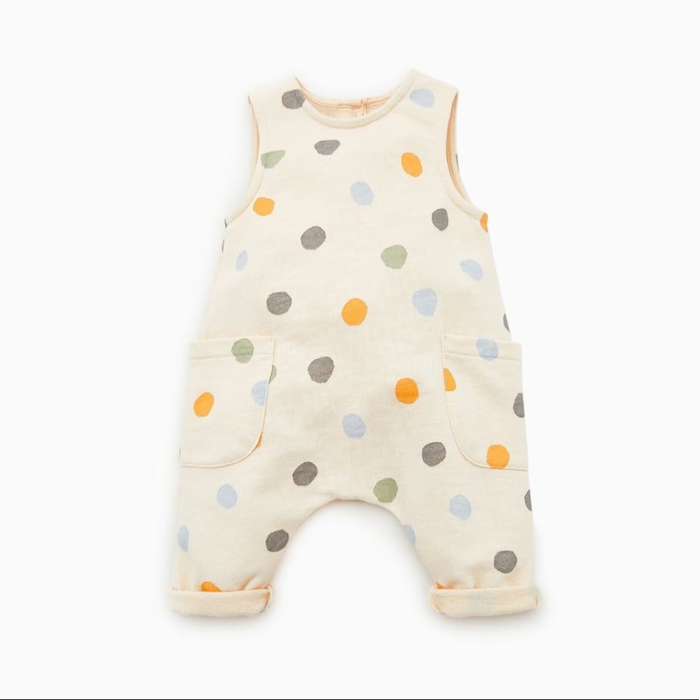 Zara baby girl polka dot one-piece jumpsuit 6-9M